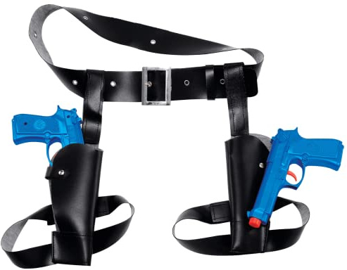 Double Thigh Holster with Twin Guns Lara Croft Tomb Raider Treasure Hunter Fancy Dress