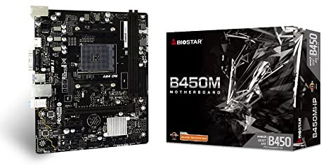BIOSTAR B450MHP MicroATX Motherboard with AMD B450 Chipset, Compatible with Ryzen 5000 Series Processors, Gigabit LAN