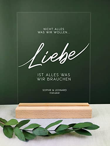 Liebe Geschenk Acryltafel - Personalisierte Geschenke, Paar Geschenke, BFF Geschenke, Geschenke für Frauen und Männer, Partner, Herz, Paargeschenk für Ihn und Sie, Geschenk Freundin