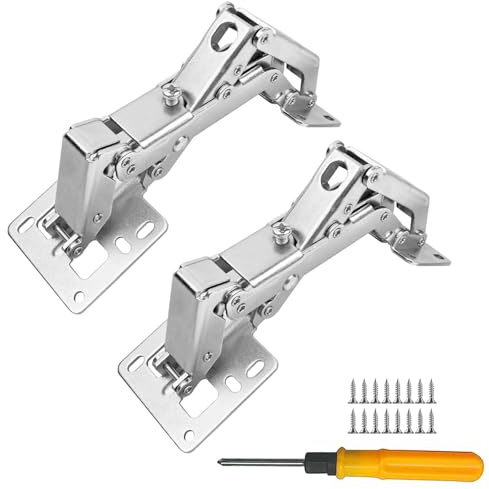 Jiaxitek 2-Pack 170 Degree Hidden Hinges, Hydraulic Adjustable Surface Mount Cabinet Hinges, Concealed for Frameless Doors