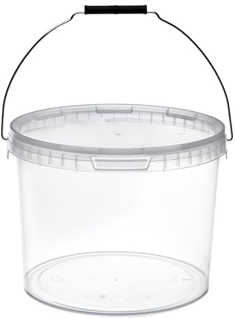 Garronda Secchio con Coperchio 10 L per la conservazione di Prodotti Alimentari e chimici 10 Pezzi Trasparente GD-0072