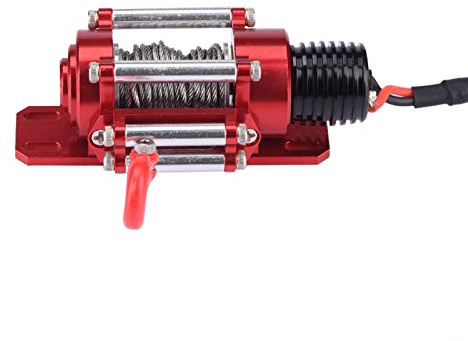 Denash Treuil sur Chenilles, Treuil RC Rouge, avec Usinage Métallique de Précision CNC pour Voiture RC D90 SCX10