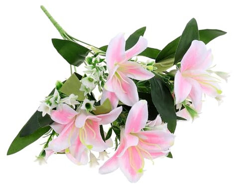 PRETYZOOM Fiore di Giglio Finto Giglio Ornamentale di Plastica Fiore Realistico per Esterni Decorazione Elegante per Matrimoni e Spazi Verdi