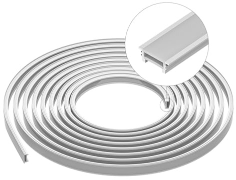 CiCixixi LED-silikonprofil T2010, 3 m, för 10–12 mm LED-remsor, flexibel, IP67 vattentät, 120° strålvinkel – utan LED-remsa