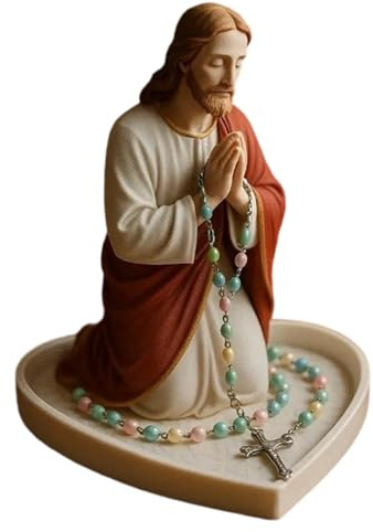 Fenayuu Jungfrau Maria Rosenkranzhalter, Retro Katholischer Rosenkranzhalter, Elegant Our Lady Prayer Rosenkränke Box Für Schreibtisch Kommode Nachttisch Bücherregal Schlafzimmer