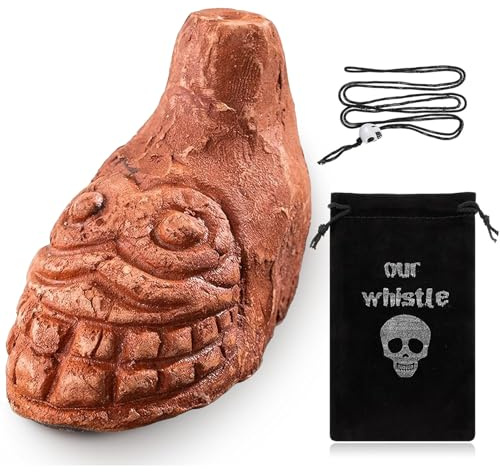 Silbato Azteca De La Muerte, Silbato De Muerte Realista Azteca, Silbato Con Grito Humano AutéNtico De 125 Db, Silbato De CeráMica MáS Ruidoso (B)