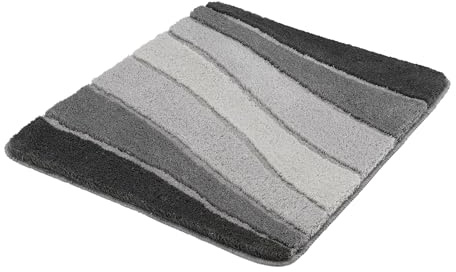 Kleine Wolke Badteppich Ocean Schiefer 55 x 65 cm | OEKO-TEX zertifiziert, für Fußbodenheizung, maschinenwaschbar, 100% Polyacryl