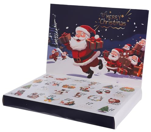 FOMIYES Scatola Design Creativo in Carta e Plastica Riutilizzabile Calendario Avvento Vuota e Salvaspazio per Regali Natalizi per Feste di Natale e Vacanze