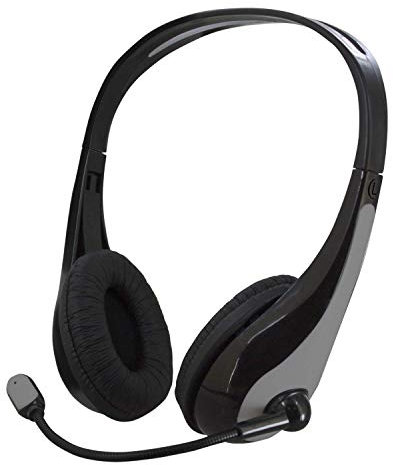 ATLANTIS P003-VA5100-G Cuffia Stereo con Microfono, Grigio/Nero