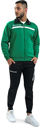 Givova Jungen Anzug Eins Full Zip Overall, Grün/schwarz, S-L EU