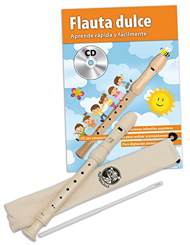 CASCHA HH 1500 ES Blockflöten Set mit Sopranblockflöte (Deutsche Griffweise) und spanischer Blockflötenschule + CD