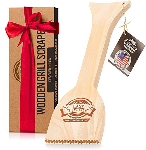 Easy Function Rascador de Madera para Parrilla, Alternativa al Limpiador de Cepillo de Barbacoa de Madera, Disfruta de una Barbacoa Segura y sin cerdas