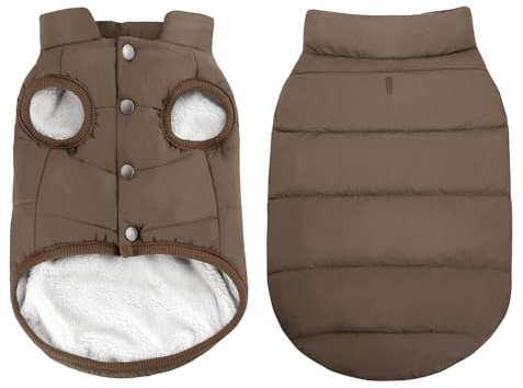ASENKU Hundemantel S – wasserdichte Hundejacke Winter für kleine Hunde | mit Geschirröffnung,Fleece,Druckknöpfe, Warm Wintermantel & Winterjacken Ideal für Hunde Ausflüge im Freien und Winterwetter