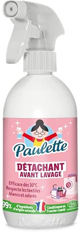 Paulette - Détachant Avant Lavage - Élimine Tous Types de Taches (Grasses, Protéinées, Oxydables) - 500 ml