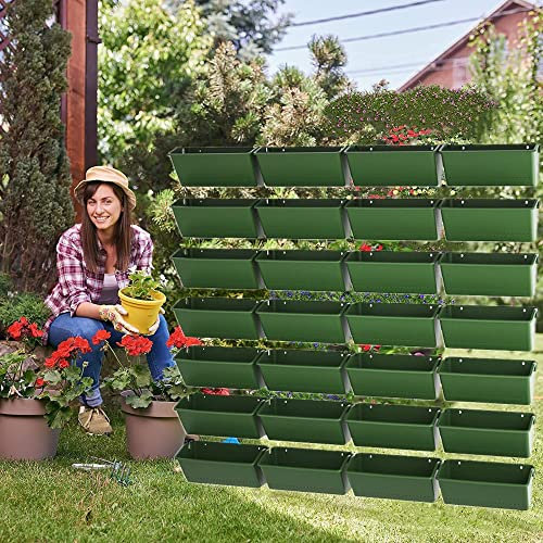 Wand-Pflanzgefäß zum Aufhängen, 28 Taschen, vertikaler Blumentopf, für Hof, Garten, Hof, Zaun, Zuhause, Balkon, Büro, Dekoration