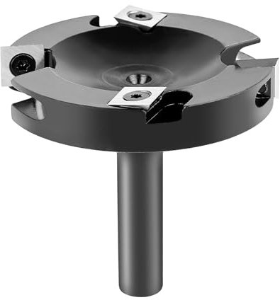 SpeTool Fresa de Superficie Diámetro del Vástago de 12 mm Diámetro de Corte de 75 mm Fresa para Nivelar Madera 2+2Insertos de Carburo de Tungsteno Fresa Planear CNC Spoilboard Surfacing Fresa Aplanar