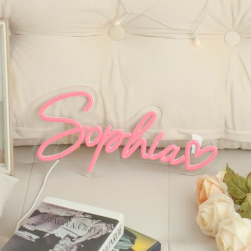 Glimmerday Personalisiertes Acryl-Neonschild, Personalisierte 1–10 Buchstaben, Dekoratives Neonlichtschild, Barzubehör, Wanddekoration, Geeignet für Hochzeit, Spielzimmerparty