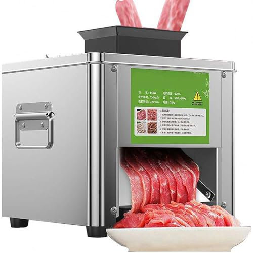 Commercial Vertical Automatic Meat Cutter Machine, 850W Electric Fresh Meat Cutter, Easy to Clean, 150Kg/h electric stainless steel chicken fish beef vegetable slicer (3.5mm Blade)