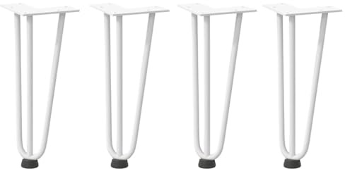 vidaXL Haarnadelbeine für Couchtisch 4 STK. Weiß 30 cm Massivstahl