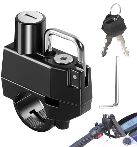 candado para casco de bicicleta, candados para casco para motocicletas,Manillar De Bloqueo Para Cascos Con 2 Llaves | Accesorios para cascos de moto, bloqueo antirrobo para cascos, protección robusta