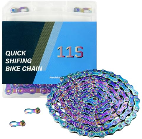 Colourful Bike Chain 11 Speed Bike Chain,1/2 x 11/128 Inch,116 Links | Alloy Steel,Triple Strand,Suitable for Mountain Bike Road Bike