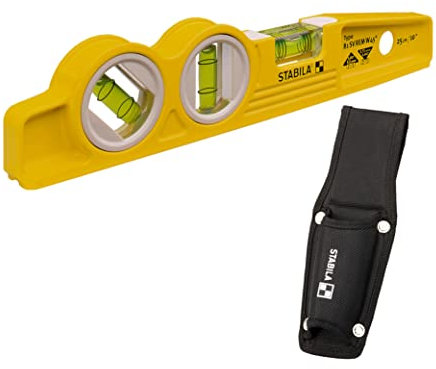 Stabila 16672/4 25 cmTorpedo Type 81 SV REM W45 Spirit Level with Bag - Yellow/Black