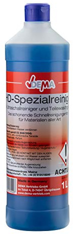 DEMA Reinigungskonzentrat 1L – Ultraschallreiniger, Spezialreiniger, Teilereiniger – für Reinigungsgerät & Teilewaschgerät – kraftvoll, fettlösend, materialschonend – Werkstatt, Industrie, Haushalt