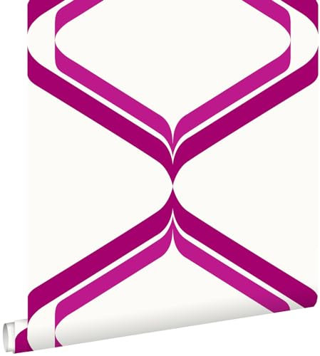 Esta Home Tapete Retro-Ornamente Rosa und Weiß 53 cm x 10.05 m