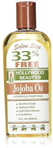 Aceite de jojoba Hollywood Beauty para hidratar y acondicionar todo tipo de cabello, 236 ml