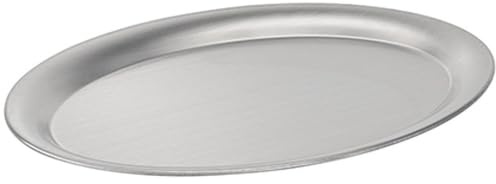 APS 30112 Serviertablett „Kaffeehaus“, klassisches Wiener Kaffeehaus Tablett, Edelstahl Tablett, matt poliert, oval, Rand eingerollt, 26,5 x 19 cm, 1 cm Höhe