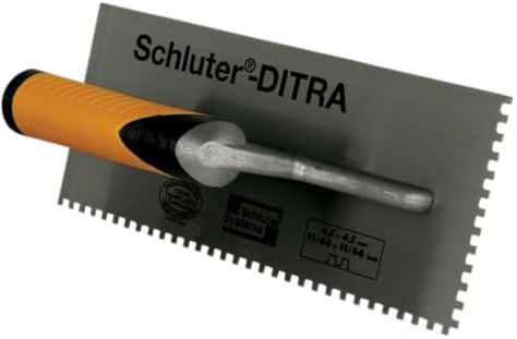 Schluter Ditra Square-Notch Trowel - Ideal for Installing Ditra, Kerdi, and Ditra-Heat - 11/64 X 11/64, 1-Pack - TRL-DIT