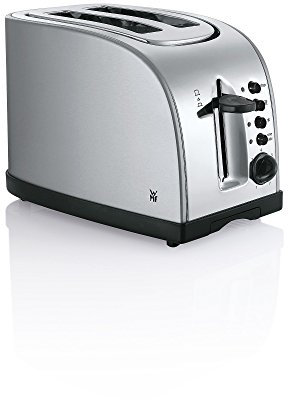 WMF Stelio Toaster 2 Scheiben Edelstahl, 900 W, Doppelschlitz, mit Brötchenaufsatz, 7 Bräunungsstufen, Brotzentriersystem, Bagel-Funktion, beleuchtete Tasten, Krümelschublade, edelstahl matt