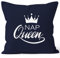 MoonWorks Kissenbezug NAP Queen Crown Kissen-Hülle Deko-Kissen Baumwolle Navy 40cm x 40cm