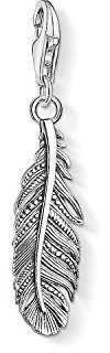 Thomas Sabo Unisex Charm-Anhänger Feder Geschwärzt 925 Sterling Silber 1559-637-21