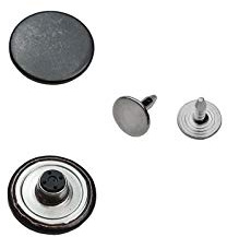 ISTA TOOLS Jeansknöpfe, ohne Loch mit festem Sockel ★ Rostfrei ★ Metallknopf, 14mm, 17mm, 20mm, Metall Knöpfe (10 STK. mit Nieten, 17mm Schwarz oxidiert)
