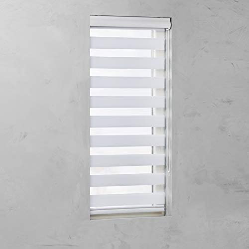 JalousieCrew Doppelrollo mit Kassette Farbe weiß - Breite 40 bis 220 cm Länge 130 cm, 175 cm und 240 cm - Duo - Rollo (130 x 175 cm)