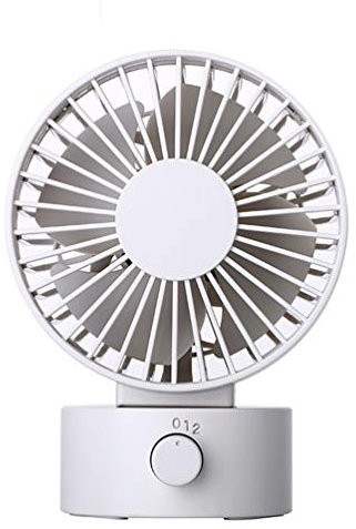 QREZ Mini Ventilateur De Table, Petit Ventilateur Portable Ventilateur USB Chargeur De Bureau 500mAh Mini Ventilateur Extérieur De Bureau Portable pour Bureau À Domicile,Blanc