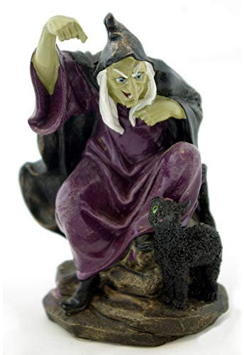 GeKi Trend Kleine Hexe mit schwarzer Katze Fantasy Magie Gothic Deko-Figur