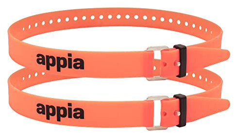 Appia Straps - Spanngurte 65cm Orange (2er Pack) inkl. Strap-Keeper für Fahrrad, Ski, Bikepacking, Camping, Heimwerken aus TPU mit rostfreier Aluminium-Schnalle