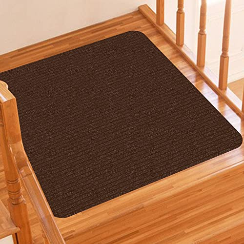 Lacut Stair Treads for Wooden Steps, Non-Slip Stair Runner Indoor Outdoor Stair Tread Mats Covers Rugs, 31 x 31Matching Staircase Step Rugs for for Elders, Kids and Dogs (31 X 31, Brown)