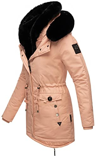 Navahoo Damen Warmer Winterparka mit doppelter Kunstpelz-Kapuze Sweety Deluxe Rose Gr. L