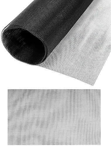 QWORK® 2 Pièces Rouleau Moustiquaire, Filet Moustiquaire En Fibre De Verre, 120 X 250 cm, Garde L'air Frais En Circulation, Noir, 18 Mailles