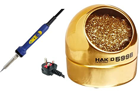 Hakko FX601-17 Soldering Iron Dial Temperature Control 230V UK & 599B Solder Tip Cleaning Wire Brass with Pot 599B-02