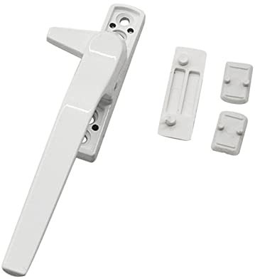 Window Handle, Lokatall Replacement Window Handle Universal Double UPVC Window Locking Handle Glazing Aluminium Alloy Window Handle Childproof Casement Locking Handle White Security Handle (Right)