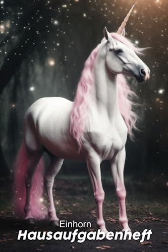 Einhorn Hausaufgabenheft: Einfaches und übersichtliches Hausaufgabenheft für kleine Einhorn Fans