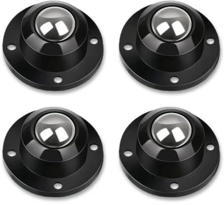 Deear Self Adhesive Caster Wheels for Furniture,Storage Box,Trash Can,PC Stainless Steel Universal Pulley 360 Degree Rotating Adhesive Caster Wheels 0.8 Inch Low Profile Swivel Wheels Black 4 Pack