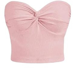 JINGBDO Canotta Senza Spallinemaglia Tube Tops Donne Bianche Senza Spalline Corsetto Tops Estate Basic Senza Maniche Tops Skinny Plunge Tops