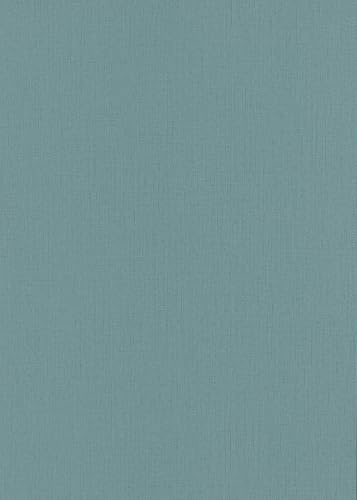 Vliestapete Uni Leinen Optik Struktur Modern Türkis Blau 10359-19