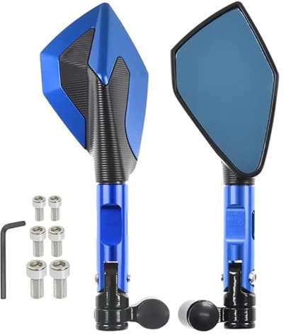 STQNXR Motorrad Rückspiegel Für BM&W G310R GS R1200GS R1250GS ADV F800GS 850GS F650GS F750GS Dekoration Motorradspiegel 10mm Universal-Rückspiegel(Blue)
