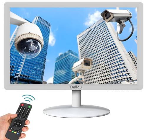19 pulgadas blanca Pantalla de monitoreo vigilancia CCTV Cámara Monitor | multifunción compatible con BNC, HDMI, VGA, AV, USB interfaz de entrada monitor computadora LCD resolución de 1440 x 900